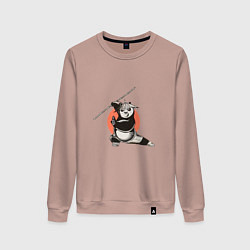 Женский свитшот Кунгфу панда По с бамбуковой палкой