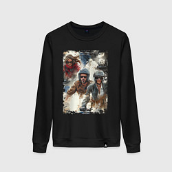 Женский свитшот Мотокросс -акварель