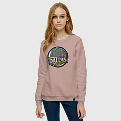 Свитшот хлопковый женский Dallas USA, цвет: пыльно-розовый — фото 2