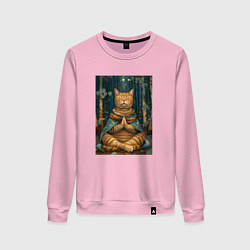Женский свитшот Кот на медитации