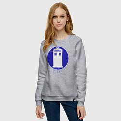 Свитшот хлопковый женский Tardis police, цвет: меланж — фото 2
