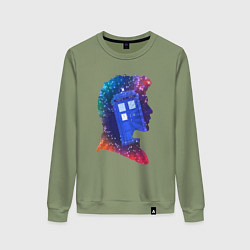 Свитшот хлопковый женский Tardis and doctor, цвет: авокадо
