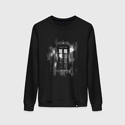 Свитшот хлопковый женский Tardis grey, цвет: черный