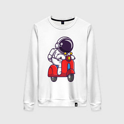 Женский свитшот Космонавт на мотороллере
