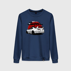Свитшот хлопковый женский Автомобиль Toyota Supra, цвет: тёмно-синий