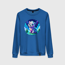 Женский свитшот Белый медвежонок в Арктике