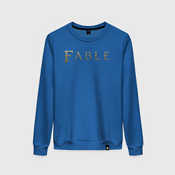 Свитшот хлопковый женский Fable logo, цвет: синий