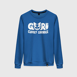 Свитшот хлопковый женский Goro cuddly carnage logotype, цвет: синий