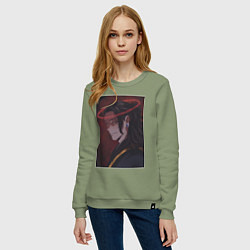 Свитшот хлопковый женский Сугуру Гэто нимб, цвет: авокадо — фото 2