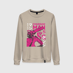 Женский свитшот Человек-бензопила Денджи неон