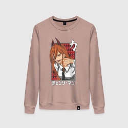 Женский свитшот Человек-бензопила Пауэр с рогами