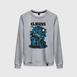 Женский свитшот Ночной скелет скейтбордист