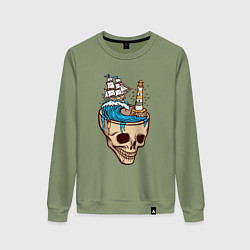 Женский свитшот Кораблик в черепе