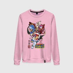 Женский свитшот Samurai pizza cats