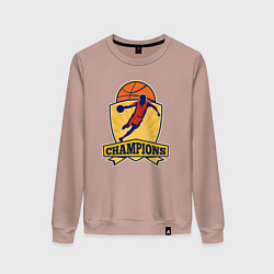 Свитшот хлопковый женский Champion basketball, цвет: пыльно-розовый