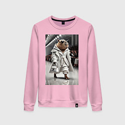 Женский свитшот Модный капибара манекенщик - дефиле животных