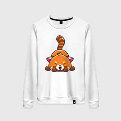 Свитшот хлопковый женский Cute red panda, цвет: белый