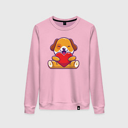 Женский свитшот Собачка и сердечко