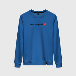 Свитшот хлопковый женский BTS Jeon Jung-kook, цвет: синий