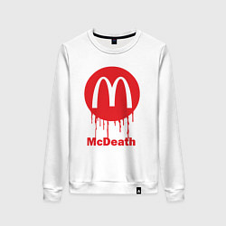 Свитшот хлопковый женский Mcdeath, цвет: белый