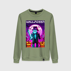 Женский свитшот Скелет в шляпе с мечом - Майнкрафт