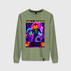 Женский свитшот Майнкрафт и хэллоуин коллаба - нейроарт