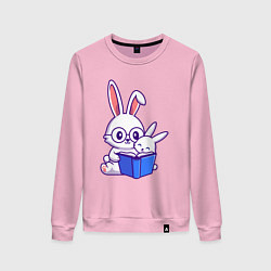 Женский свитшот Кролики с книжкой