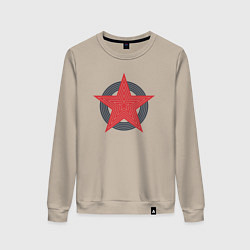 Свитшот хлопковый женский Red star symbol, цвет: миндальный