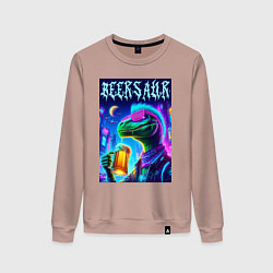Женский свитшот Пивозавр панк - неоновое свечение
