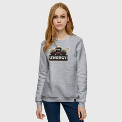 Свитшот хлопковый женский Сто процентов энергии, цвет: меланж — фото 2