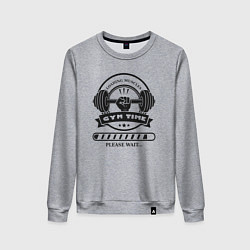 Свитшот хлопковый женский Зож время загружать свои мышцы, цвет: меланж