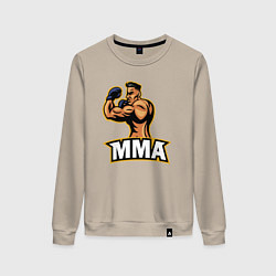 Свитшот хлопковый женский Fighter MMA, цвет: миндальный