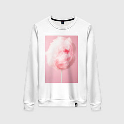 Свитшот хлопковый женский Череп сахарная вата, цвет: белый