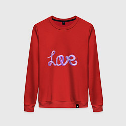 Женский свитшот Love написанный от руки с линиями вокруг