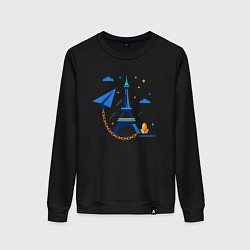 Женский свитшот Значок telegram и цепь