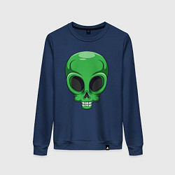 Свитшот хлопковый женский Green skeletor, цвет: тёмно-синий