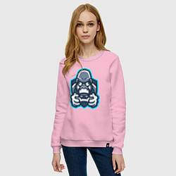 Свитшот хлопковый женский Gamer monkey, цвет: светло-розовый — фото 2