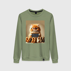 Женский свитшот Рыжий кот учитель английского языка - нейроарт