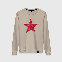 Свитшот хлопковый женский USSR red star, цвет: миндальный