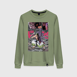 Женский свитшот Ван-Пис Зоро Ророноа техника