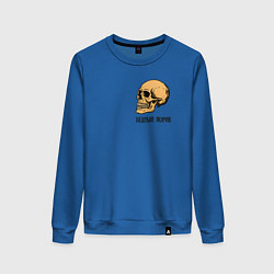 Свитшот хлопковый женский Бедный Йорик из Гамлета - череп, цвет: синий