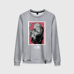 Женский свитшот Магическая битва Сукуна розовый фон