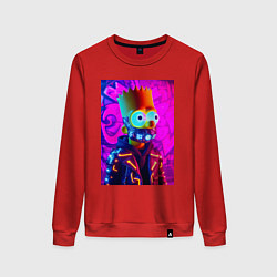 Женский свитшот Барт Симпсон в респираторе - неоновое свечение