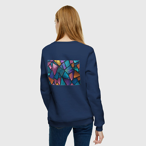 Женский свитшот Яркое стекло / Тёмно-синий – фото 4