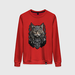 Женский свитшот Кот викинг