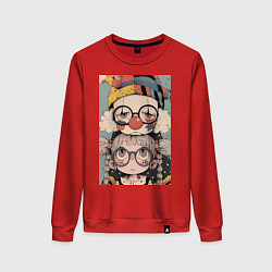 Женский свитшот Клоун с девочкой арт