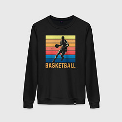 Свитшот хлопковый женский Basketball lettering, цвет: черный