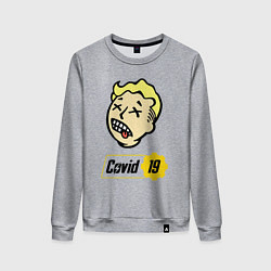 Свитшот хлопковый женский Vault boy - covid 19, цвет: меланж