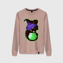 Женский свитшот Девушка ведьма и котел с зельем