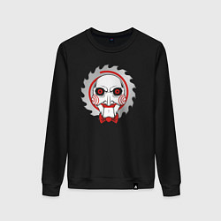 Свитшот хлопковый женский Billy the Puppet, цвет: черный